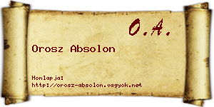 Orosz Absolon névjegykártya